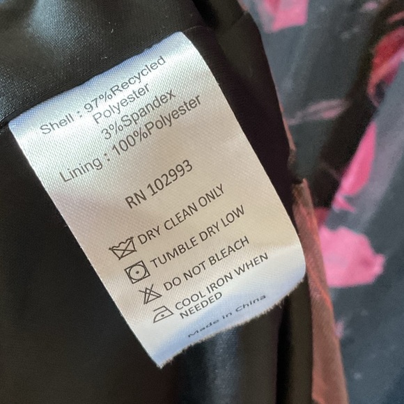 Prabal Gurung x RTR Abstract Floral Mesh Midi Dress Size XXL Pink Black - Picture 9 of 13